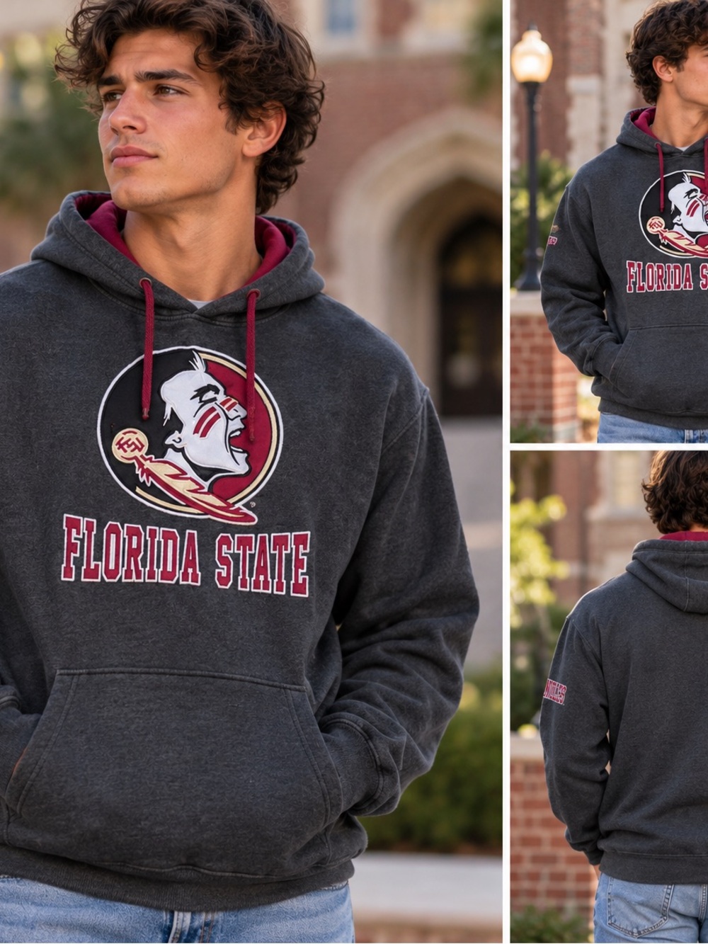 Florida State Seminoles FSU Colosseum Men’s XL Pullover Hoodie Gray